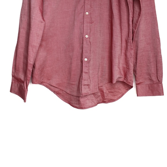 Zara Man NWT Red Collar Button Down Long Sleeve Dress Top Large - Picture 2 of 6